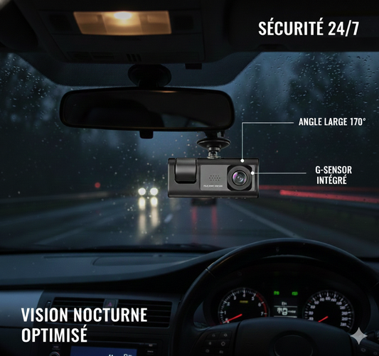 Dashcam Voiture HD 1080P - Enregistrement en Boucle, Vision Nocturne HDR
